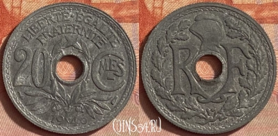 Франция 20 сантимов 1946 г., РЕДКАЯ, RRR, 422o-007 ♛