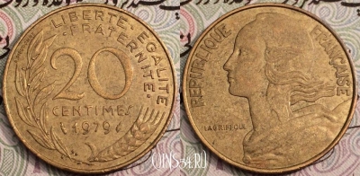 Франция 20 сантимов 1979 года, KM# 930,