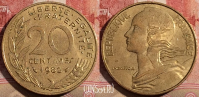 Франция 20 сантимов 1982 года, KM# 930, 216-019