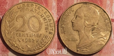 Франция 20 сантимов 1982 года, KM# 930, 231-122