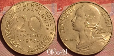 Франция 20 сантимов 1983 года, KM# 930, 229l-045