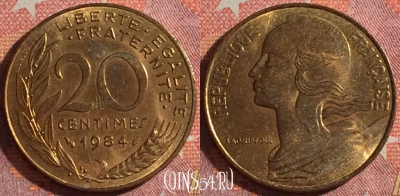 Франция 20 сантимов 1984 года, KM# 930, 352-108