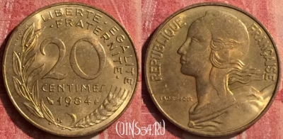 Франция 20 сантимов 1984 года, KM# 930, 439-119