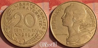 Франция 20 сантимов 1989 года, KM# 930, 305l-078