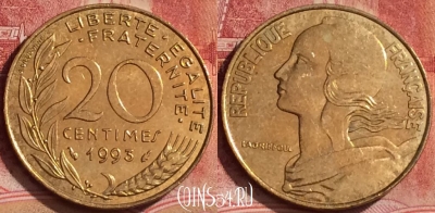 Франция 20 сантимов 1993 года, KM# 930, 380k-017