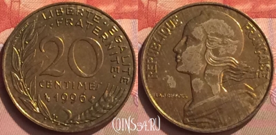 Франция 20 сантимов 1996 года, KM# 930, 077o-120
