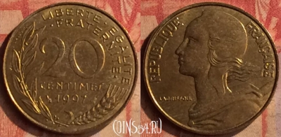 Франция 20 сантимов 1997 года, KM# 930, 414-046
