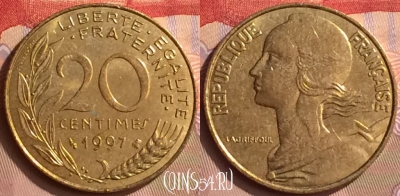 Франция 20 сантимов 1997 года, KM# 930, 442-114