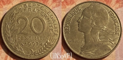 Франция 20 сантимов 1997 года, KM# 930, 451o-108