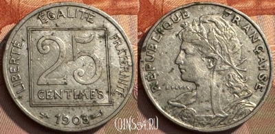 Франция 25 сантимов 1903 года, KM# 855, 267s-024