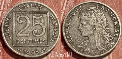 Франция 25 сантимов 1903 года, KM# 855, 396q-103 ♛