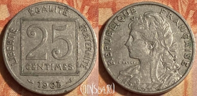 Франция 25 сантимов 1903 года, KM# 855, 446o-059