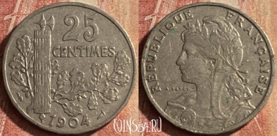 Франция 25 сантимов 1904 года, KM# 856, 121p-016 ♛