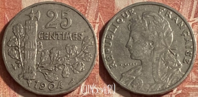 Франция 25 сантимов 1904 года, KM# 856, 267p-027 ♛