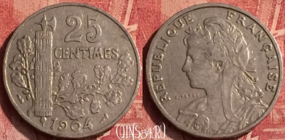 Франция 25 сантимов 1904 года, KM# 856, 366o-006