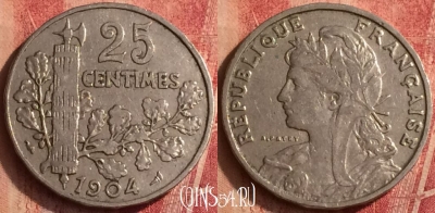 Франция 25 сантимов 1904 года, KM# 856, 375o-111