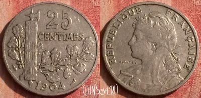 Франция 25 сантимов 1904 года, KM# 856, 376o-004