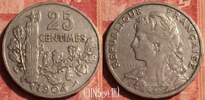Франция 25 сантимов 1904 года, KM# 856, 388o-023 ♛