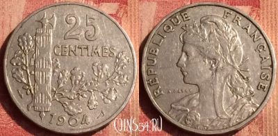 Франция 25 сантимов 1904 года, KM# 856, 392o-079