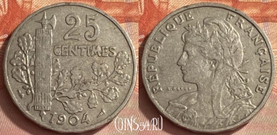 Франция 25 сантимов 1904 года, KM# 856, 412o-090