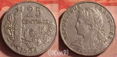 Франция 25 сантимов 1904 года, KM# 856, 429o-011