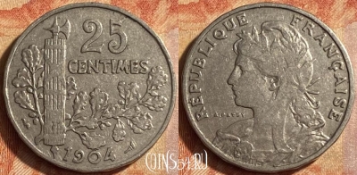 Франция 25 сантимов 1904 года, KM# 856, 451o-123