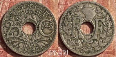 Франция 25 сантимов 1923 года, KM# 867a, 088p-056