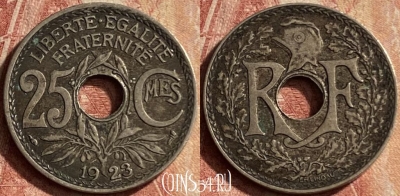 Франция 25 сантимов 1923 года, KM# 867a, 128p-125 ♛