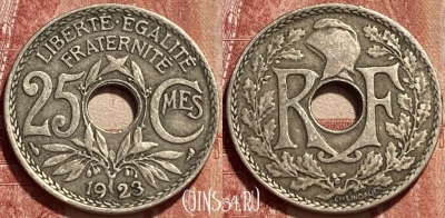 Франция 25 сантимов 1923 года, KM# 867a, 385q-136 ♛