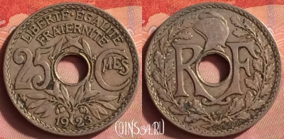 Франция 25 сантимов 1923 года, KM# 867a, 427o-081