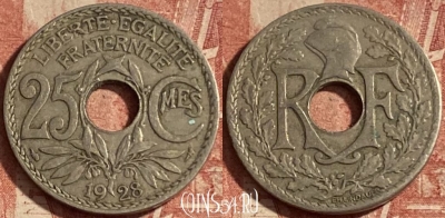 Франция 25 сантимов 1928 года, KM# 867a, 262p-065 ♛