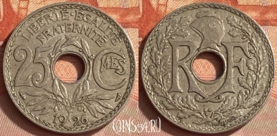 Франция 25 сантимов 1926 года, KM# 867a, 412o-056 ♛