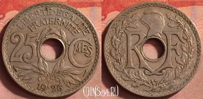 Франция 25 сантимов 1926 года, KM# 867a, 429o-119 ♛