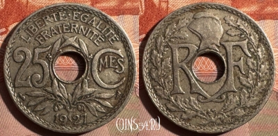 Франция 25 сантимов 1927 года, KM# 867a, 350s-046