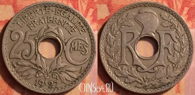 Франция 25 сантимов 1927 года, KM# 867a, 441o-047