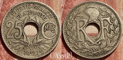 Франция 25 сантимов 1927 года, KM# 867a, 461q-452 ♛