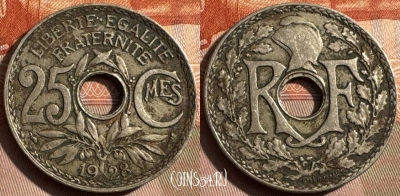 Франция 25 сантимов 1928 года, KM# 867a, 332s-115 ♛