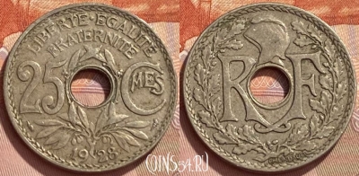Франция 25 сантимов 1928 года, KM# 867a, 348q-114 ♛