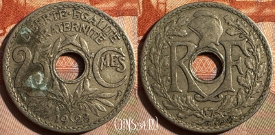 Франция 25 сантимов 1928 года, KM# 867a, 354s-012 ♛