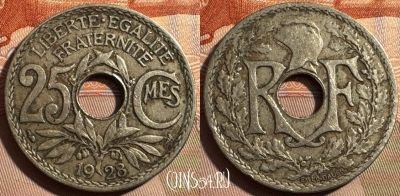 Франция 25 сантимов 1928 года, KM# 867a, 398s-016
