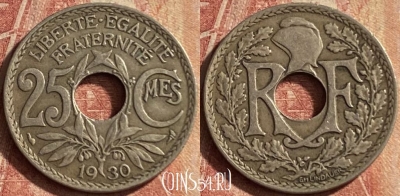 Франция 25 сантимов 1930 года, KM# 867a, 121p-097 ♛