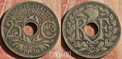 Франция 25 сантимов 1930 года, KM# 867a, 171p-052 ♛