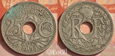 Франция 25 сантимов 1930 года, KM# 867a, 407o-078 ♛