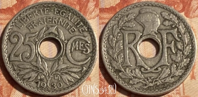Франция 25 сантимов 1930 года, KM# 867a, 500р-134 ♛