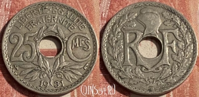 Франция 25 сантимов 1931 года, KM# 867a, 162q-079 ♛