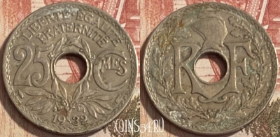Франция 25 сантимов 1932 года, KM# 867a, 090s-083 ♛