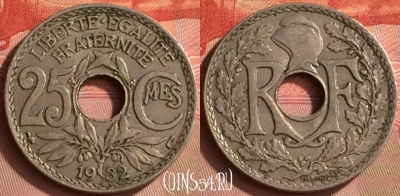 Франция 25 сантимов 1932 года, KM# 867a, 154m-026