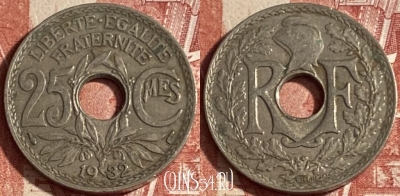 Франция 25 сантимов 1932 года, KM# 867a, 221p-139