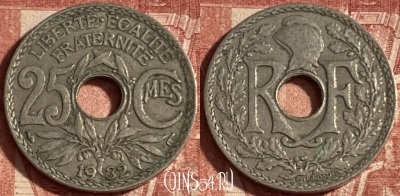 Франция 25 сантимов 1932 года, KM# 867a, 247p-103 ♛