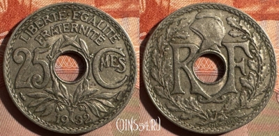 Франция 25 сантимов 1932 года, KM# 867a, 350s-016